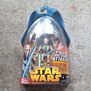 Star Wars General Grievous Figure with Blue and Green Lightsabers